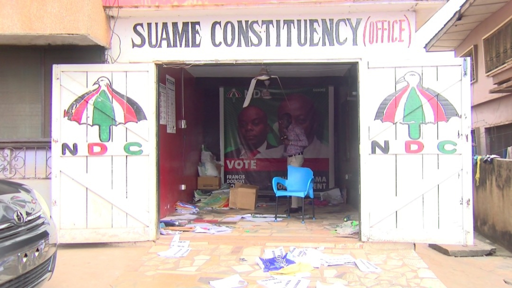 Suame NDC members vandalize party office over alleged ghost names in voters’ register Suame NDC members vandalize party office over alleged ghost names in voters’ register