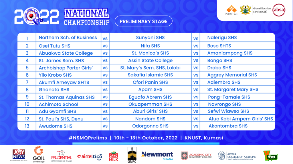 NSMQ 2022 launched; fixtures for preliminary stage released