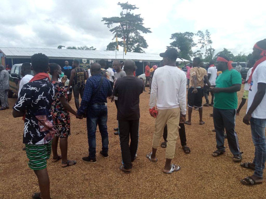 Residents of Asamang-Tamfoe protest attacks by Okyeman Environmental Task Force Residents of Asamang-Tamfoe protest attacks by Okyeman Environmental Task Force