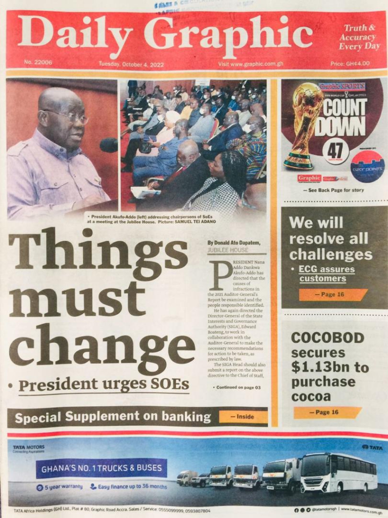 Today's front pages: Tuesday, October 4, 2022 Today's front pages: Tuesday, October 4, 2022