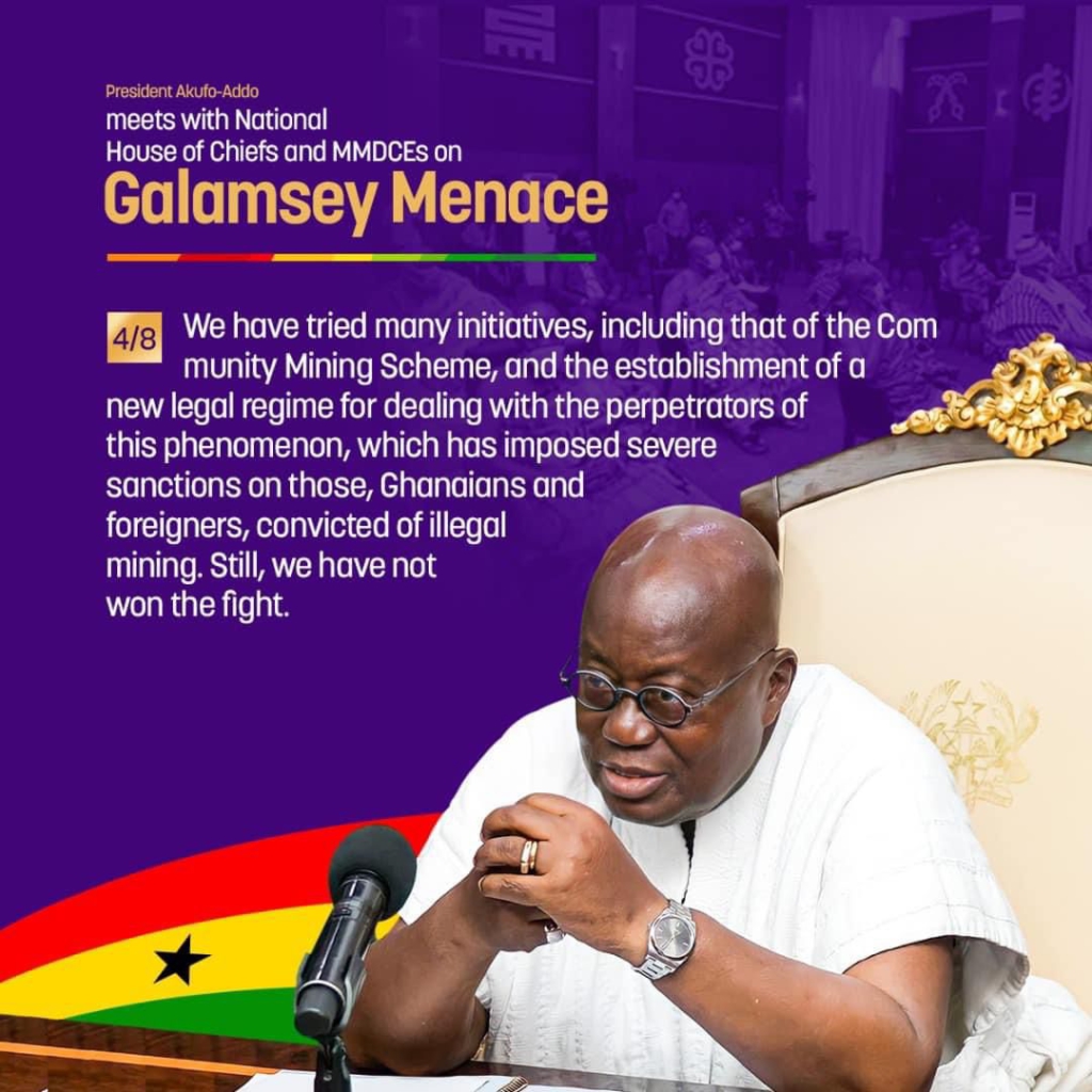 My government is yet to win galamsey fight - Akufo-Addo My government is yet to win galamsey fight - Akufo-Addo