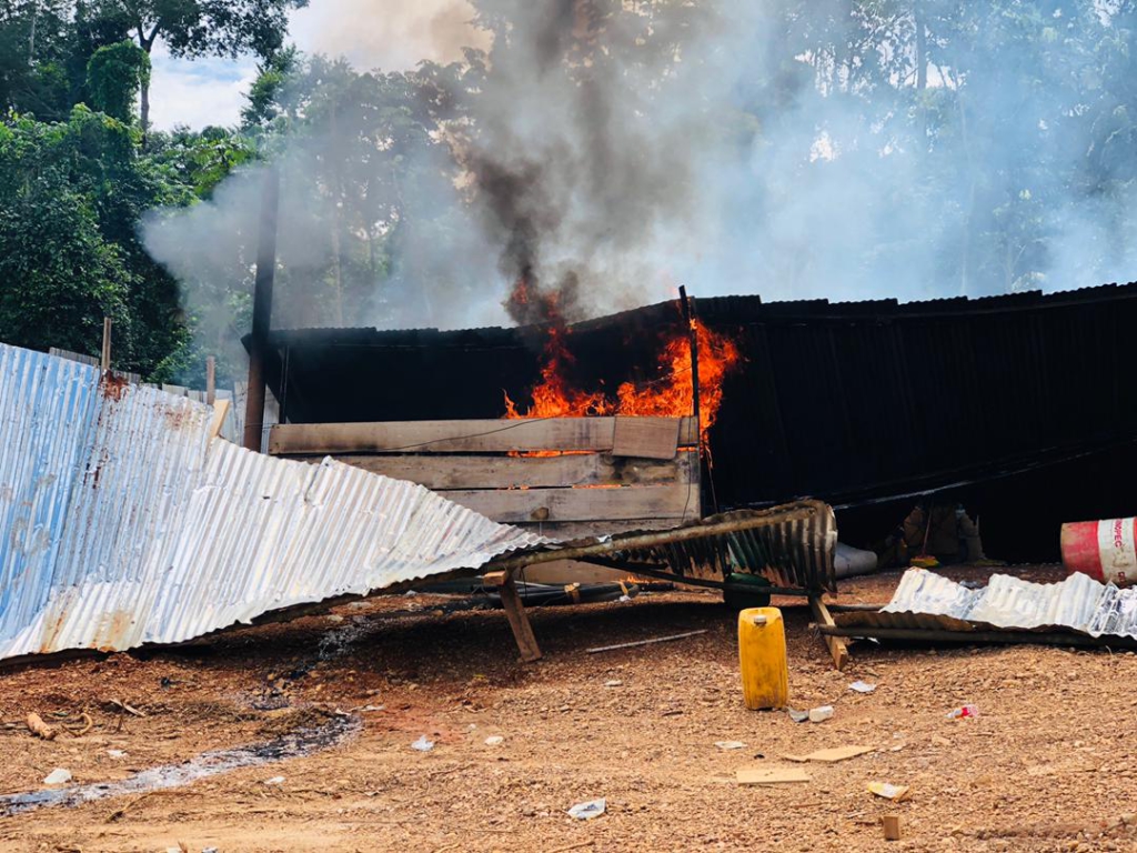 Tano Nimiri Forest Reserve: Site structures belonging to Wontumi's mining company destroyed