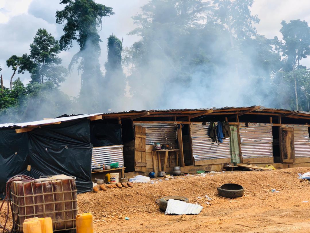 Tano Nimiri Forest Reserve: Site structures belonging to Wontumi's mining company destroyed