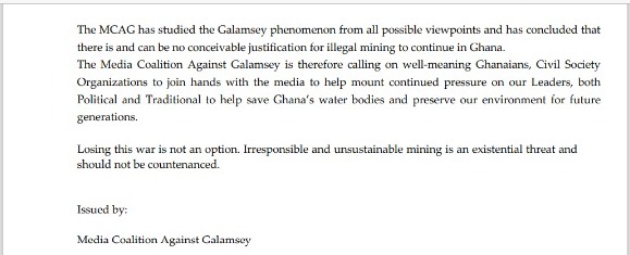 Coalition against ‘galamsey’ urges government to halt all small-scale mining activities in the country