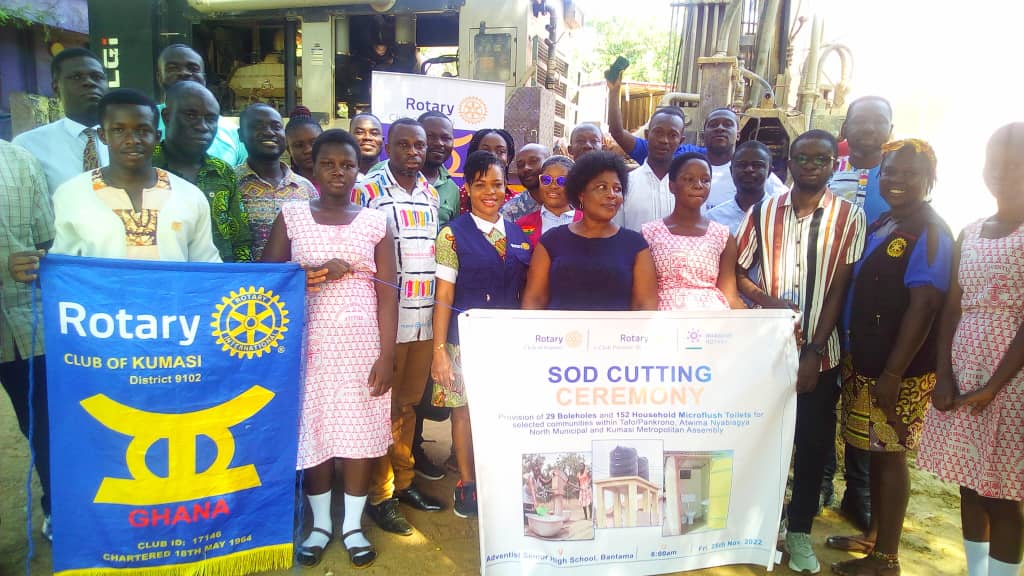 Rotary Club of Kumasi to build boreholes, micro flush toilets for three districts in Ashanti Region