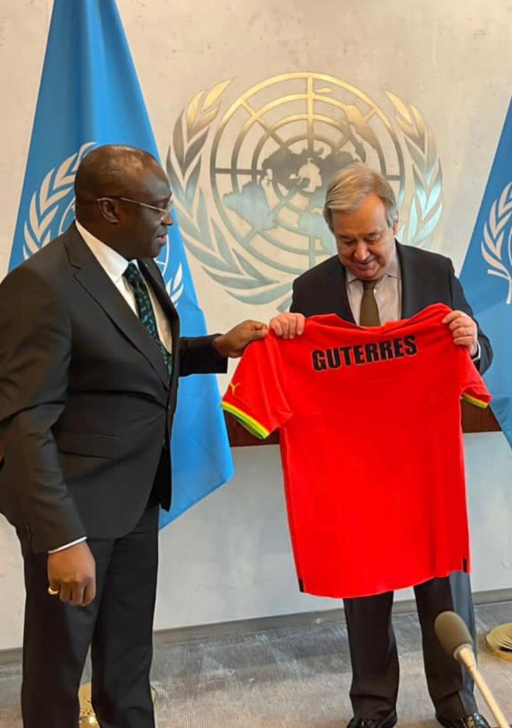 UN Secretary-General Antonio Guterres receives Black Stars jersey