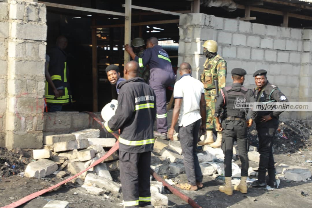 Fire destroys shops at Kantamanto market