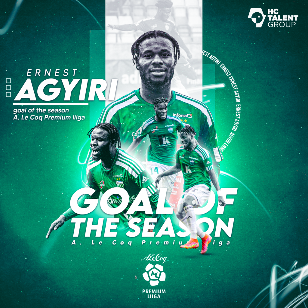 Ernest Agyiri wins Premium Liiga Goal of the Season with screamer against Flora Tallinn