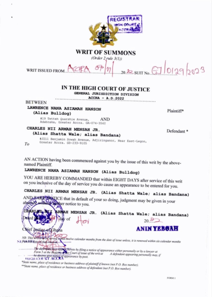 Bulldog sues Shatta Wale for defamation