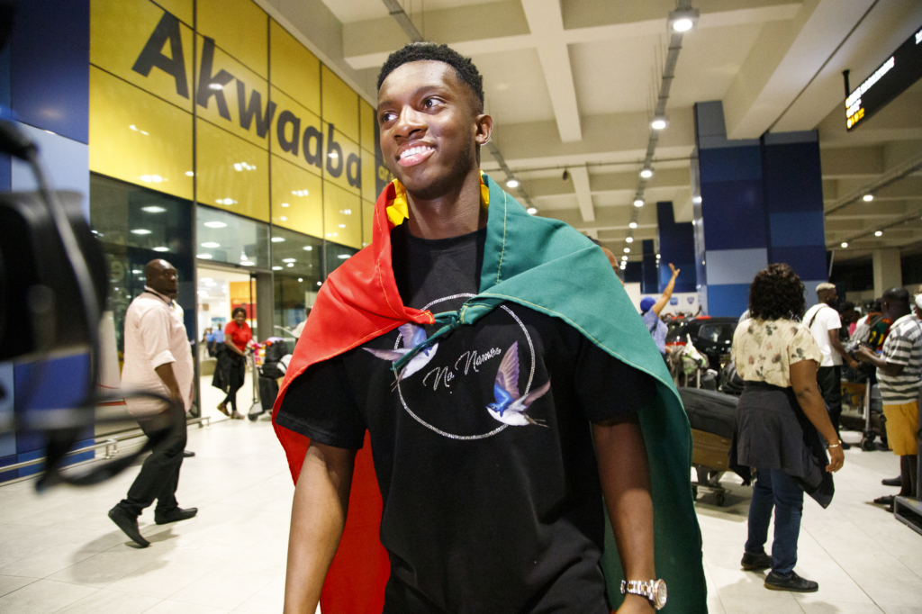 Photos: Eddie Nketiah arrives in Ghana for holidays