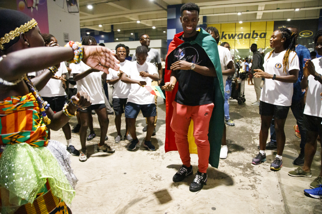 Photos: Eddie Nketiah arrives in Ghana for holidays