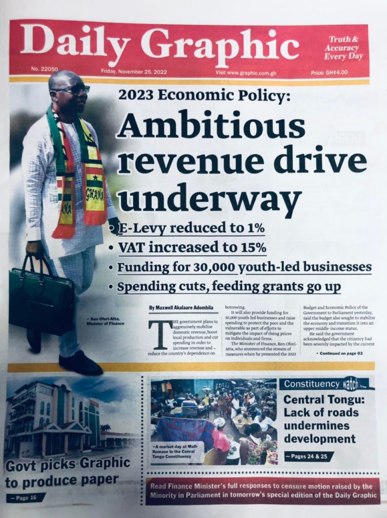 Today’s front pages: Friday, November 25, 2022 Today’s front pages: Friday, November 25, 2022