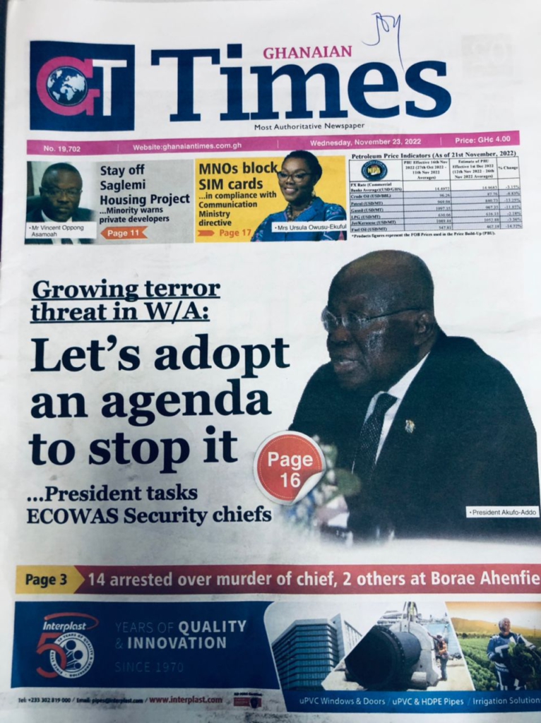 Today's front pages: Wednesday, November 23, 2022 Today's front pages: Wednesday, November 23, 2022