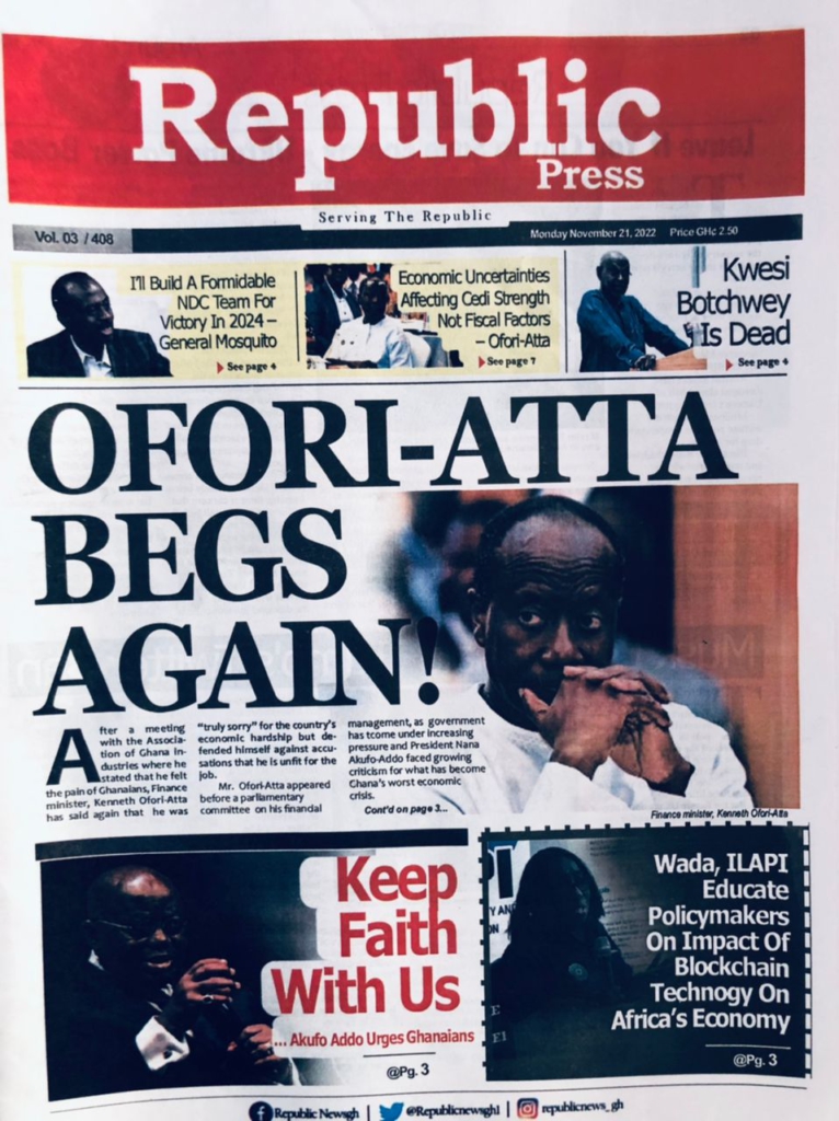 Today’s front pages: Monday, November 21, 2022 Today’s front pages: Monday, November 21, 2022