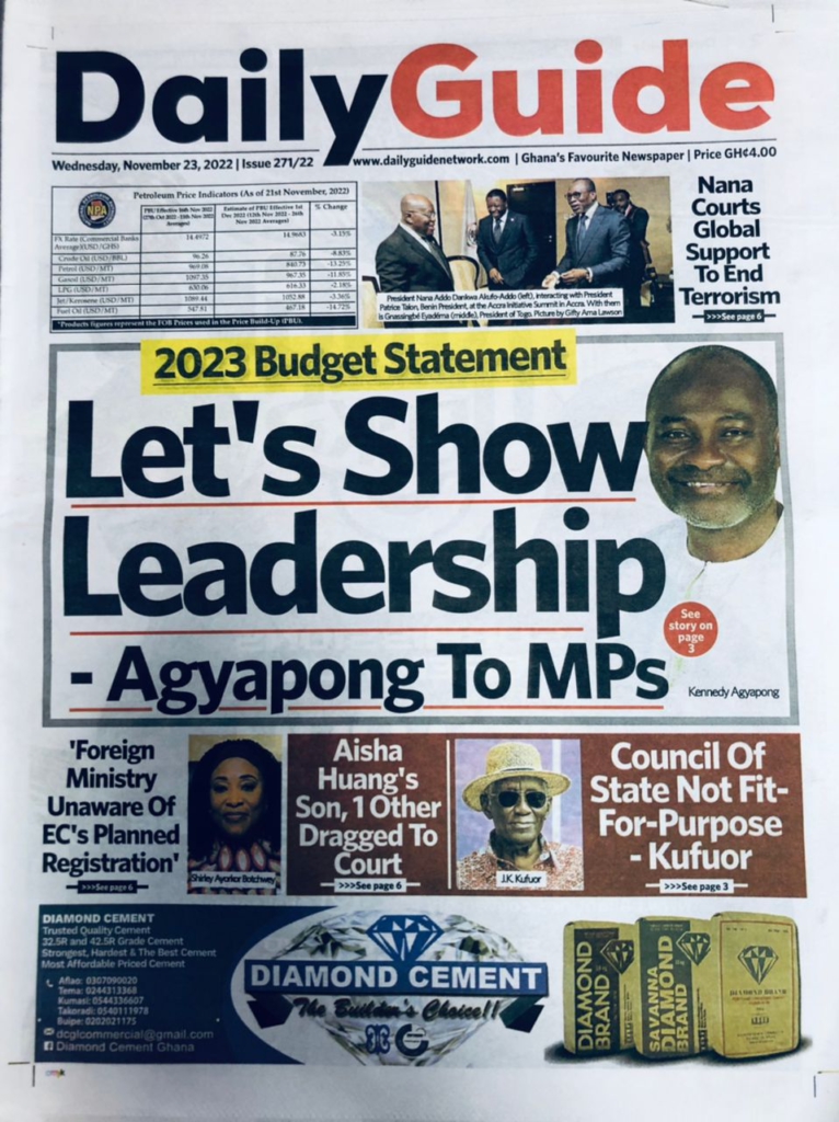 Today's front pages: Wednesday, November 23, 2022 Today's front pages: Wednesday, November 23, 2022