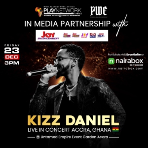 Kizz Daniel Is Set To Perform In a Concert In Accra, Ghana On 23 December 2022