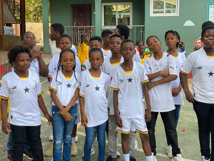 Students of Solomon Bennett wear Black Stars jerseys to school as show of patriotism