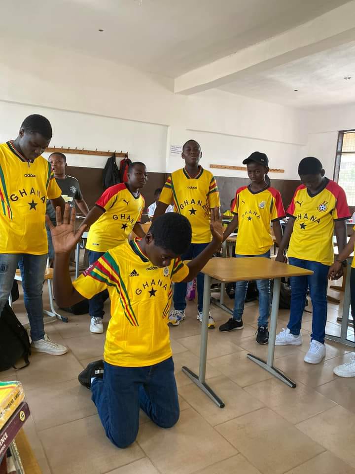 Students of Solomon Bennett wear Black Stars jerseys to school as show of patriotism