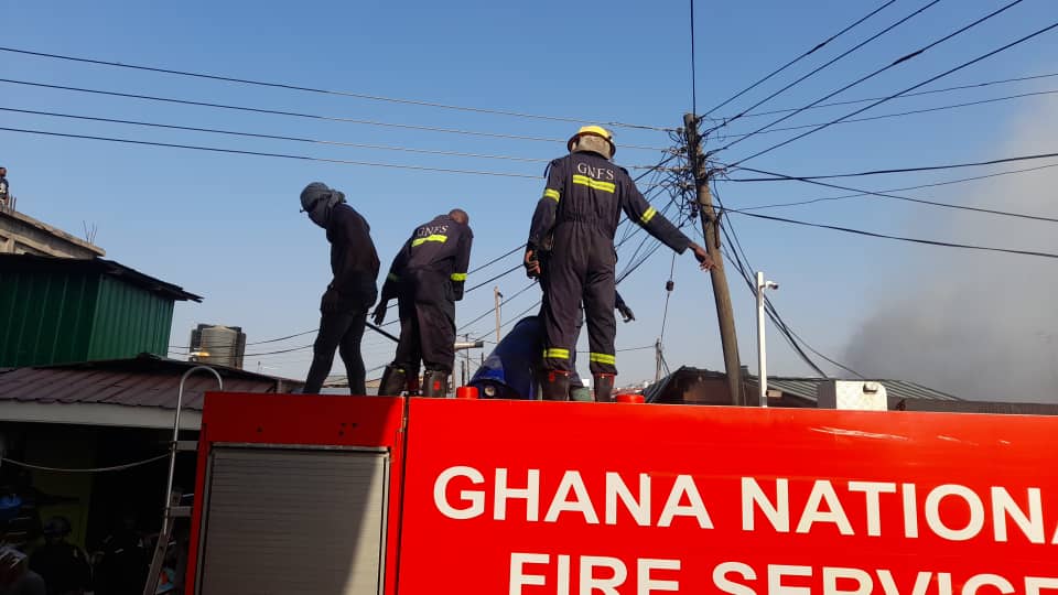 Fire destroys shops at Kantamanto market