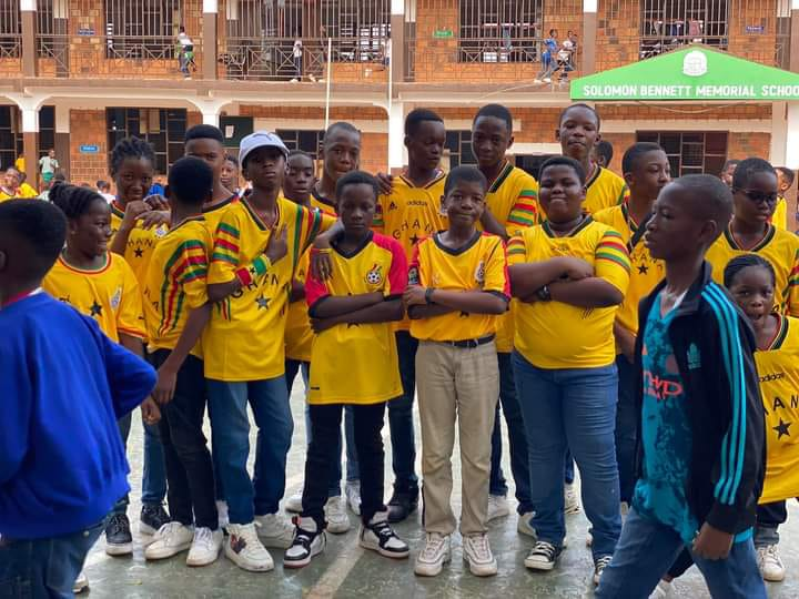 Students of Solomon Bennett wear Black Stars jerseys to school as show of patriotism