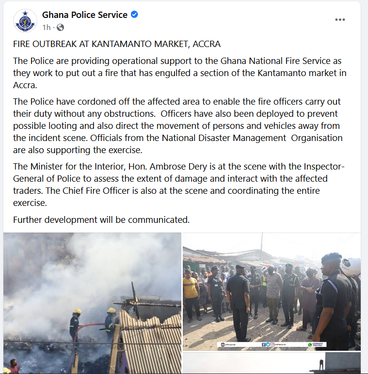 Kantamanto fire: We are providing additional support - Police