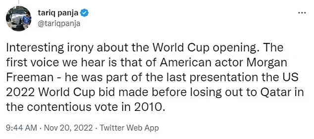 Social media reacts to Morgan Freeman's speech at Qatar 2022 World Cup opening ceremony