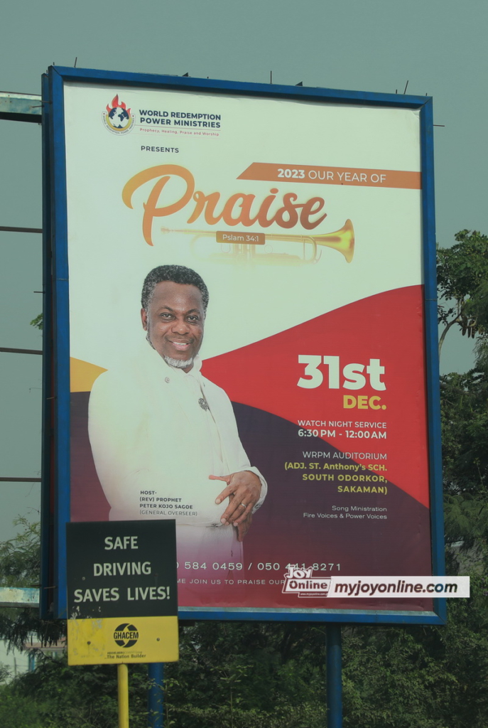 Huge billboards proclaim cross over church services  