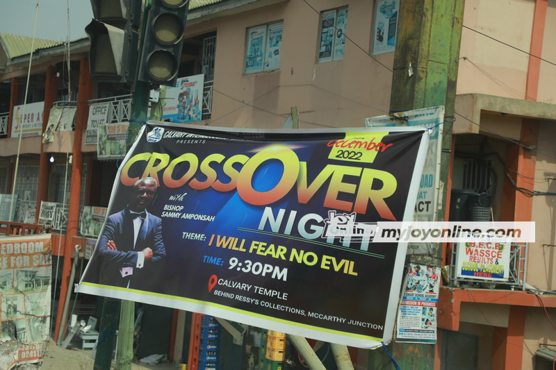 Huge billboards proclaim cross over church services  