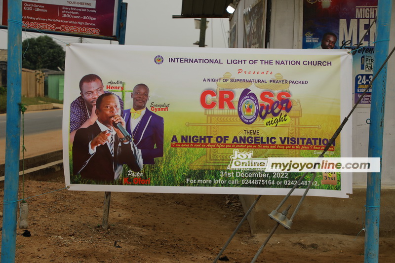 Huge billboards proclaim cross over church services  