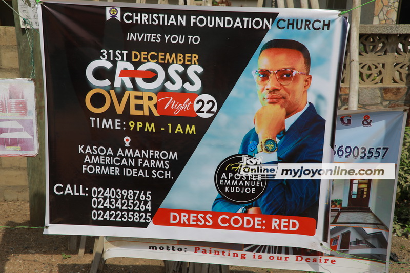 Huge billboards proclaim cross over church services  