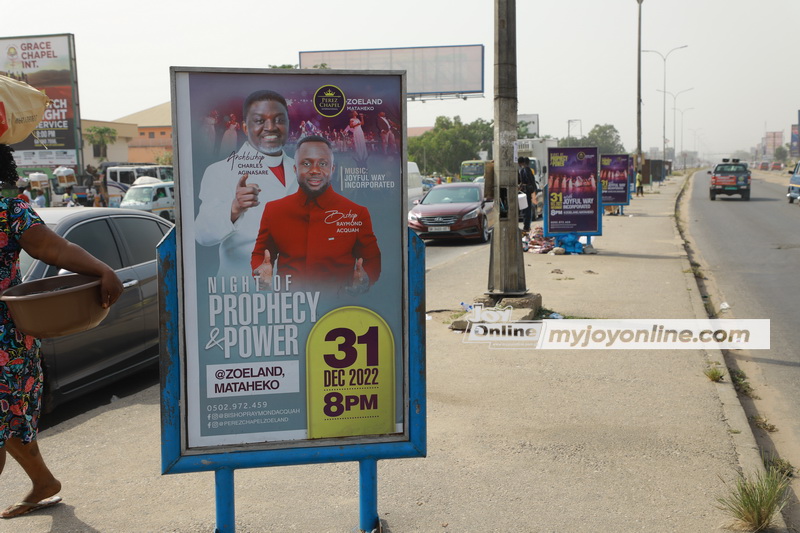 Huge billboards proclaim cross over church services  