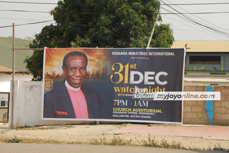 Huge billboards proclaim cross over church services  