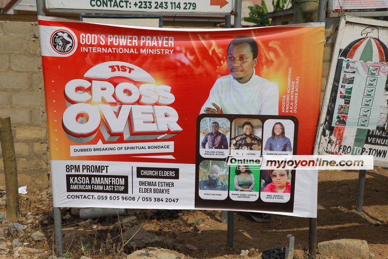 Huge billboards proclaim cross over church services  