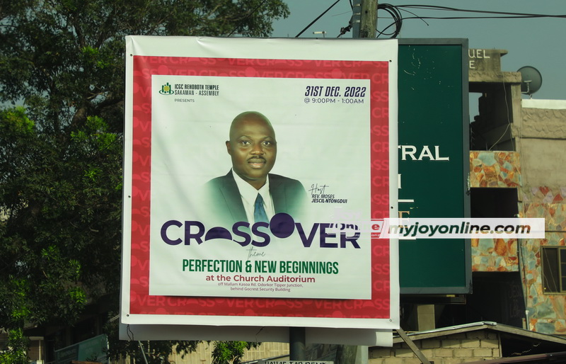 Huge billboards proclaim cross over church services  