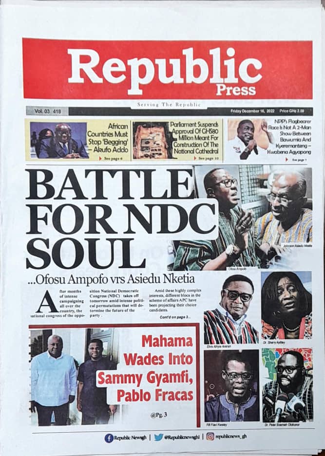 Today’s front pages: Friday, December 16, 2022 Today’s front pages: Friday, December 16, 2022