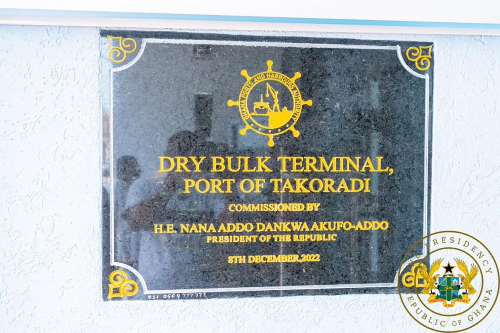 Akufo-Addo commissions container terminals, Dry Dock at Takoradi Harbour