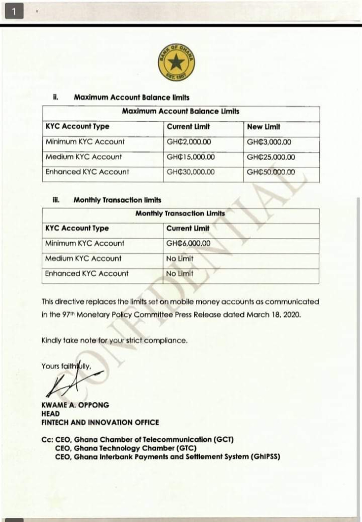 BoG increases mobile money transaction limit