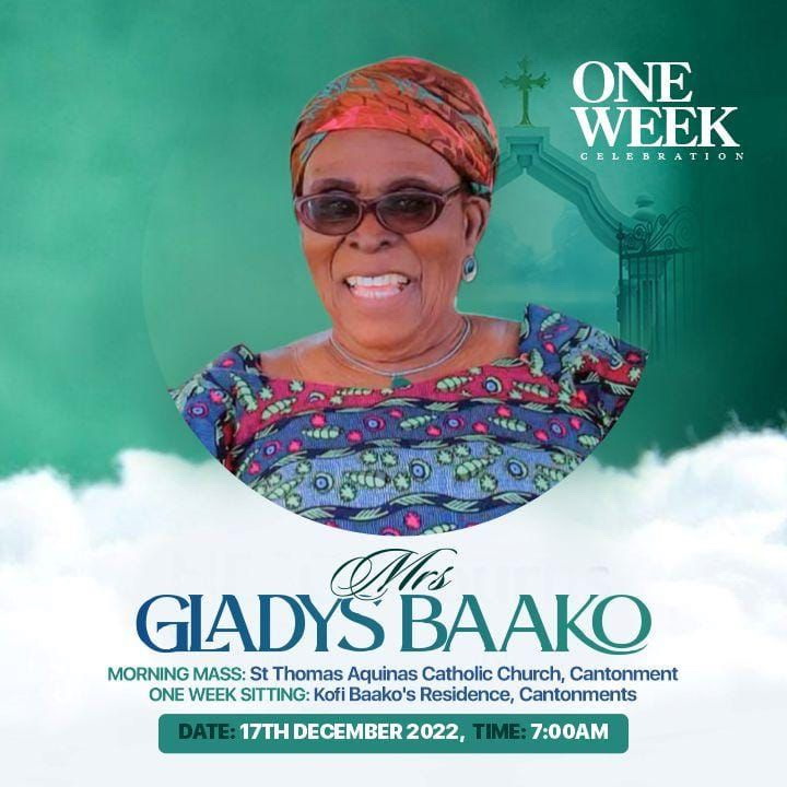 The late Mrs Gladys Baako