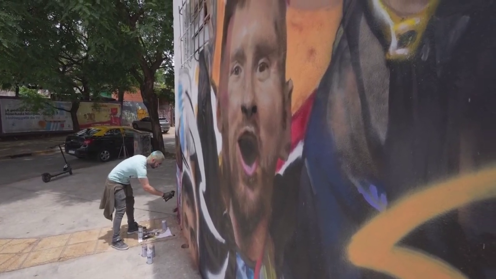 Mural of Messi created in Buenos Aires to celebrate World Cup win