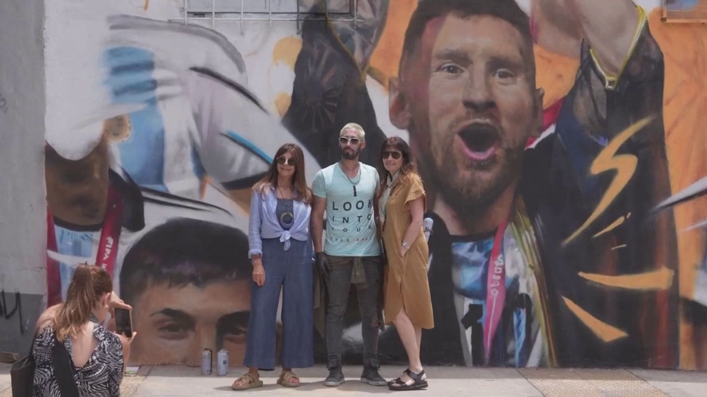 Mural of Messi created in Buenos Aires to celebrate World Cup win