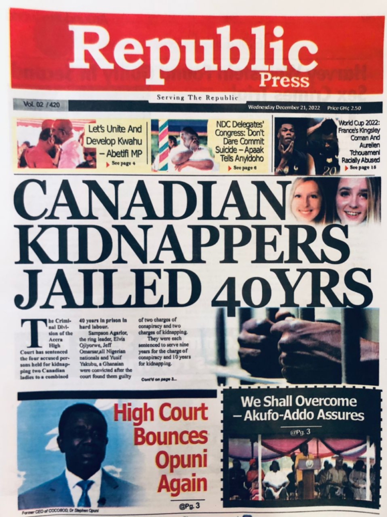 Today’s front pages: Wednesday, December 21, 2022 Today’s front pages: Wednesday, December 21, 2022