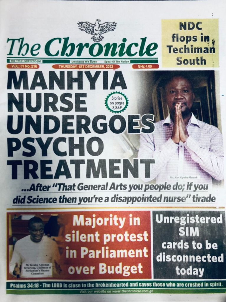 Today’s front pages: Thursday, December 1, 2022 Today’s front pages: Thursday, December 1, 2022