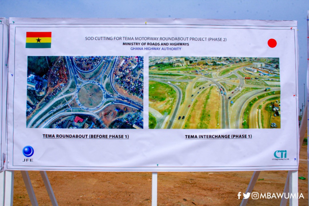 Bawumia cuts sod for phase two construction works on Tema Motorway roundabout