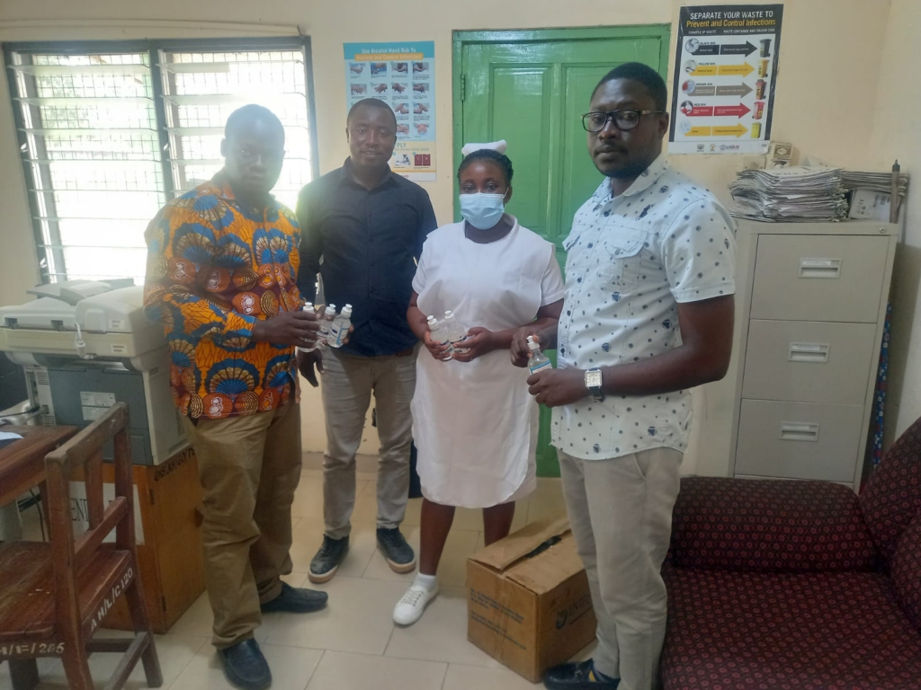 NDC Youth Wing donates hand sanitisers to health facilities in Central Tongu