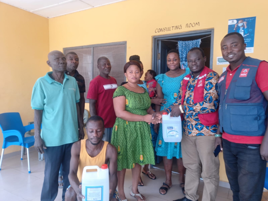 NDC Youth Wing donates hand sanitisers to health facilities in Central Tongu