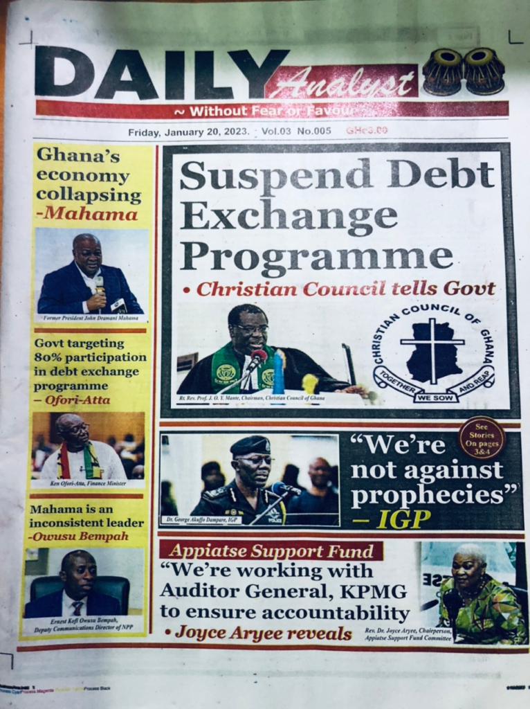 Today’s front pages: Friday, January 20, 2023 Today’s front pages: Friday, January 20, 2023