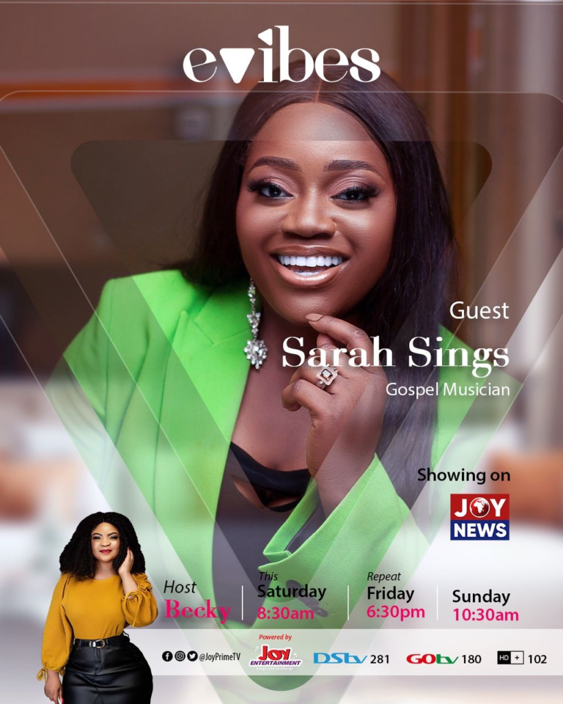 E Vibes to host gospel musician Sarah Sings on her journey E Vibes to host gospel musician Sarah Sings on her journey