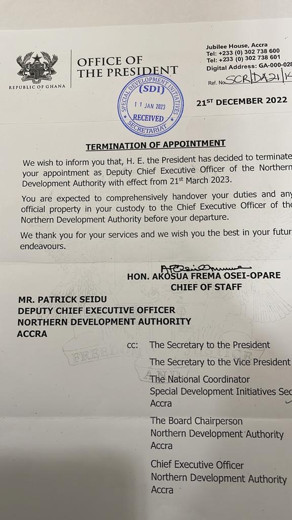 Akufo-Addo sacks Deputy CEO of Northern Development Authority