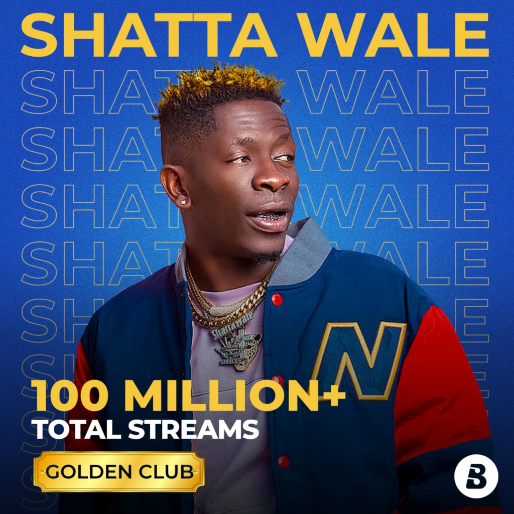 Shatta Wale joins Boomplay's Golden Club with 100m streams