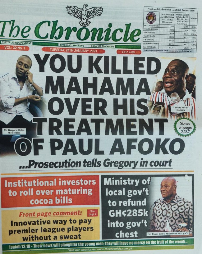 Today's front pages: Tuesday, January 24, 2023